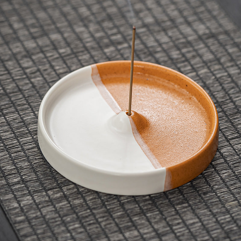 Ceramic Incense Holder & Tray — Artisan Agarwood Sandalwood Burner