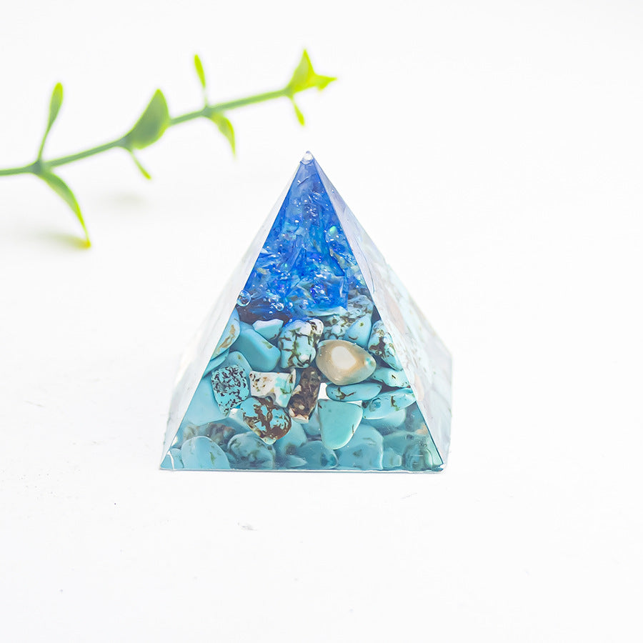 Natural Crystal Pyramid Ornament — Raw Ore Desk & Office Decor