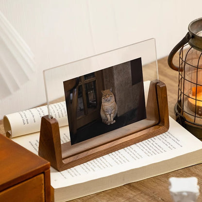 Acrylic U-Frame Photo Display Stand — Handcrafted 6-Inch Desk Ornament