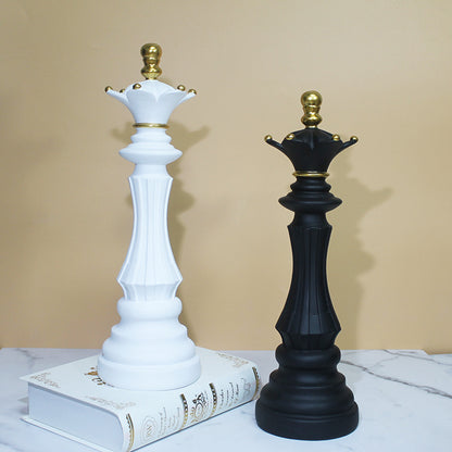 Black & White Chess Resin Ornament — Creative Home & Window Decor