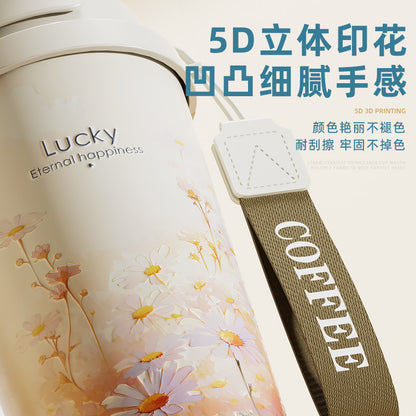 Lily of the Valley Ceramic Tumbler — Elegant Double-Wall Gift Cup