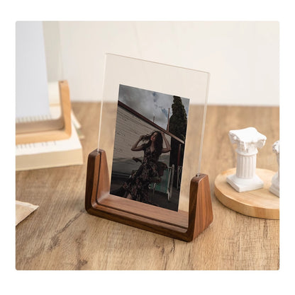 Acrylic U-Frame Photo Display Stand — Handcrafted 6-Inch Desk Ornament