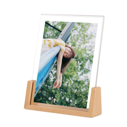 Acrylic U-Frame Photo Display Stand — Handcrafted 6-Inch Desk Ornament