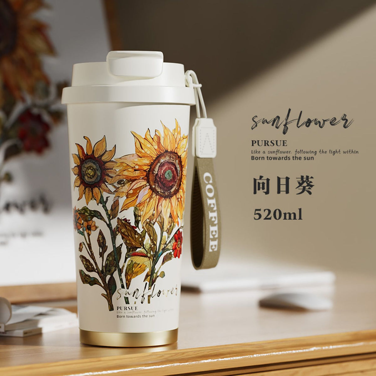 Lily of the Valley Ceramic Tumbler — Elegant Double-Wall Gift Cup