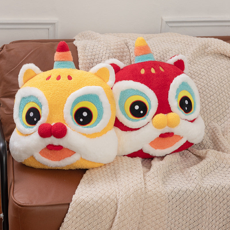 Lucky Lion Plush Pillow — Festive Home Sofa Ornament & Gift