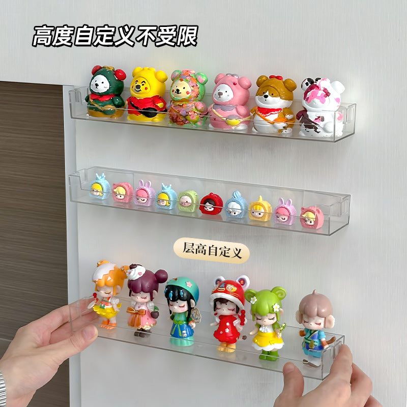 Wall-Mounted Collectible Display Shelf — Acrylic Blind Box & Lego Stand