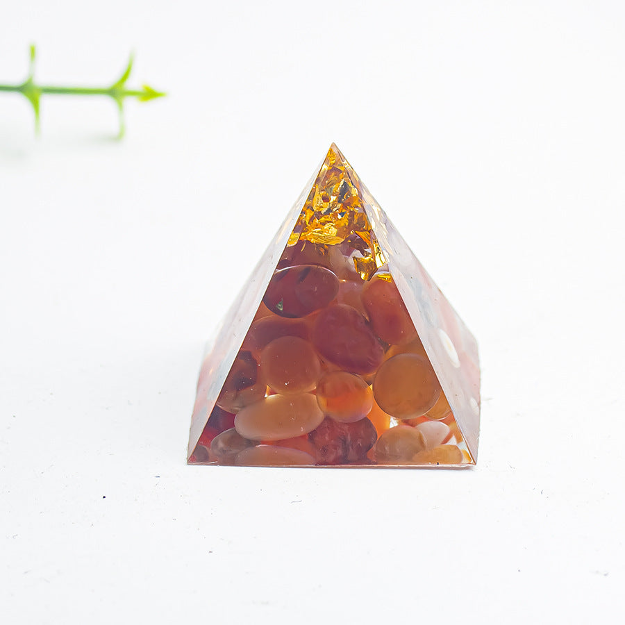 Natural Crystal Pyramid Ornament — Raw Ore Desk & Office Decor