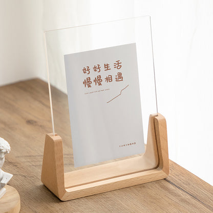 Acrylic U-Frame Photo Display Stand — Handcrafted 6-Inch Desk Ornament