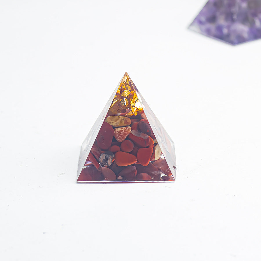Natural Crystal Pyramid Ornament — Raw Ore Desk & Office Decor