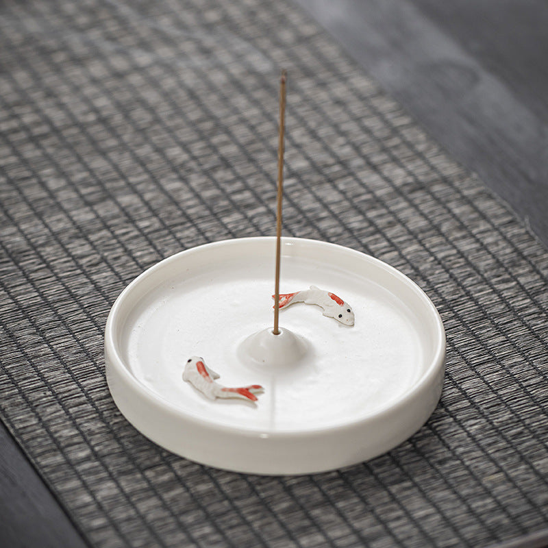 Ceramic Incense Holder & Tray — Artisan Agarwood Sandalwood Burner