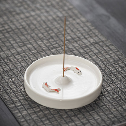 Ceramic Incense Holder & Tray — Artisan Agarwood Sandalwood Burner