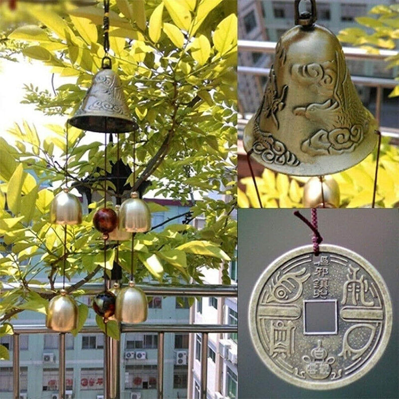 Classic Six-Tube Metal Wind Chime — High-Tone Aluminium Hanging Decor