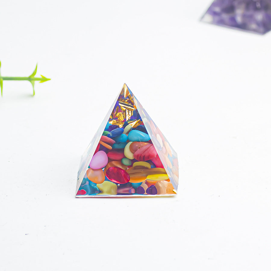 Natural Crystal Pyramid Ornament — Raw Ore Desk & Office Decor