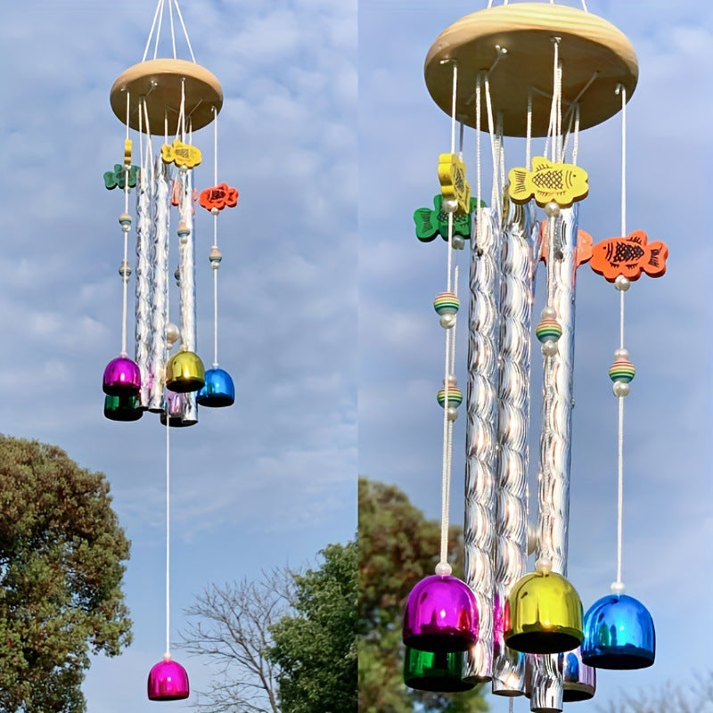 Classic Six-Tube Metal Wind Chime — High-Tone Aluminium Hanging Decor
