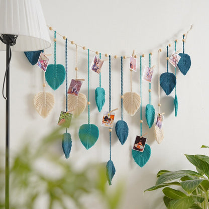 Bohemian Woven Leaf Tapestry — Nordic Handmade Wall Art
