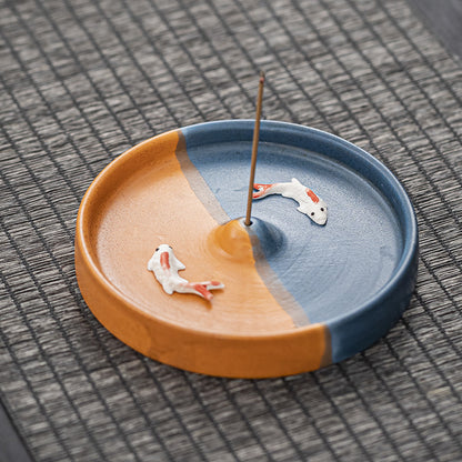 Ceramic Incense Holder & Tray — Artisan Agarwood Sandalwood Burner