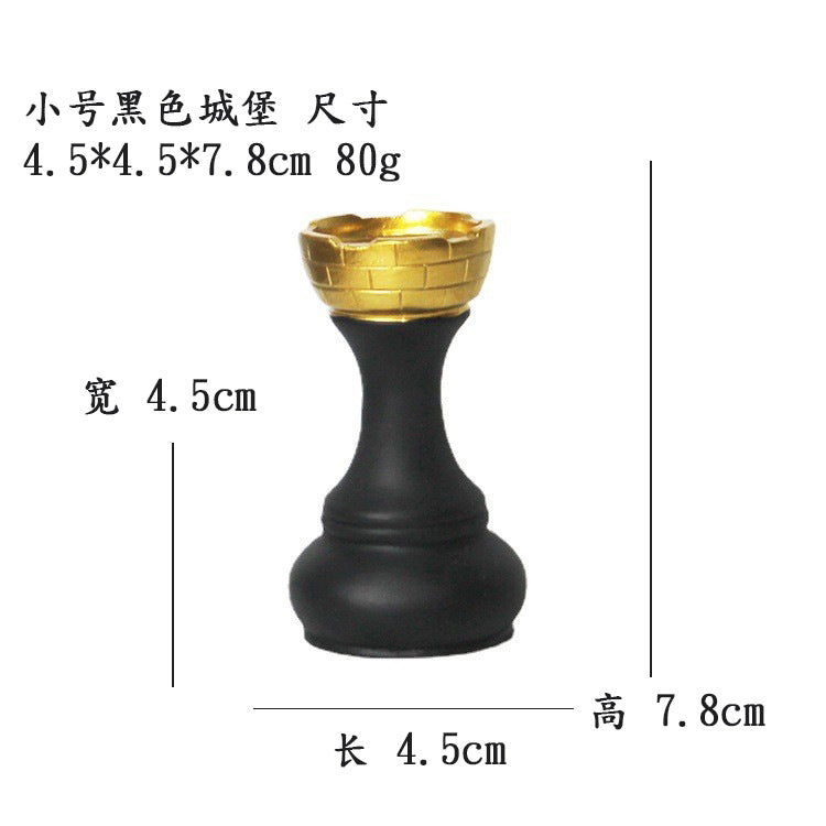Black & White Chess Resin Ornament — Creative Home & Window Decor