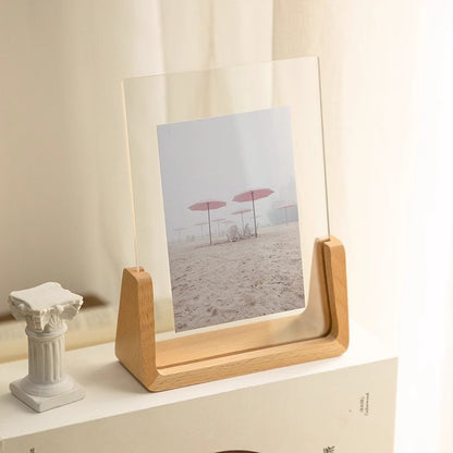 Acrylic U-Frame Photo Display Stand — Handcrafted 6-Inch Desk Ornament