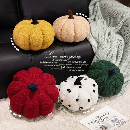 Nordic Pumpkin Cushion — Colourful Plush Sofa & Bed Accent Pillow