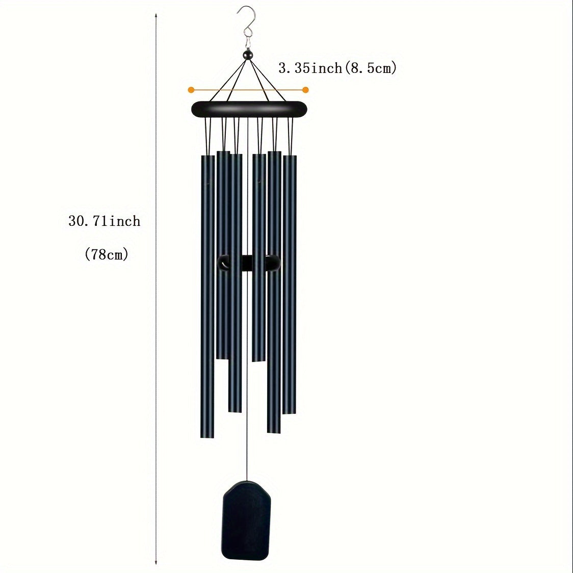 Classic Six-Tube Metal Wind Chime — High-Tone Aluminium Hanging Decor