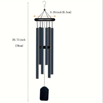 Classic Six-Tube Metal Wind Chime — High-Tone Aluminium Hanging Decor