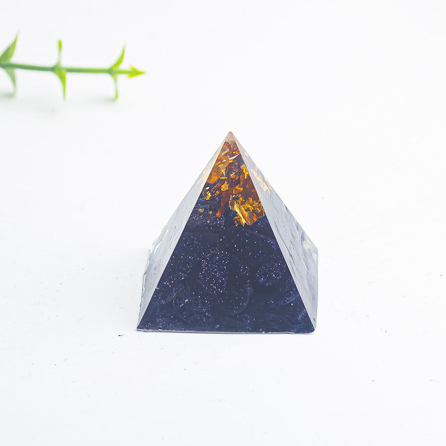 Natural Crystal Pyramid Ornament — Raw Ore Desk & Office Decor