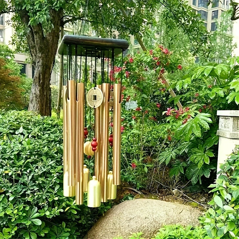 Classic Six-Tube Metal Wind Chime — High-Tone Aluminium Hanging Decor
