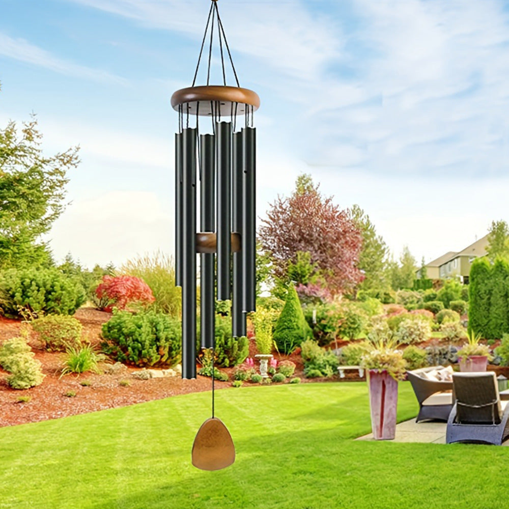 Classic Six-Tube Metal Wind Chime — High-Tone Aluminium Hanging Decor