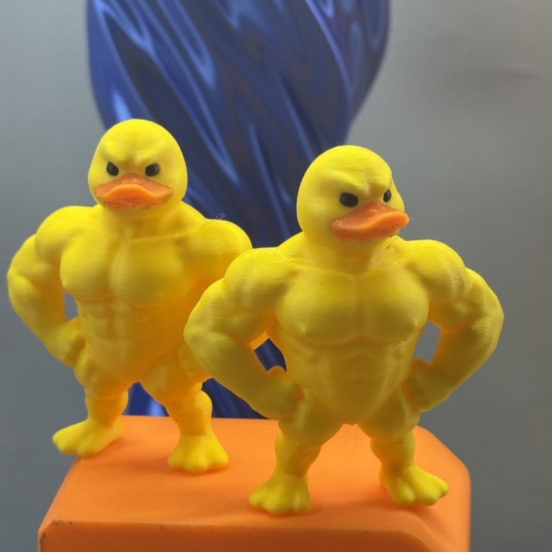 Muscle Duck Desktop Ornament — Funny Standing Duck Decor & Gift