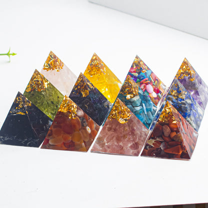 Natural Crystal Pyramid Ornament — Raw Ore Desk & Office Decor