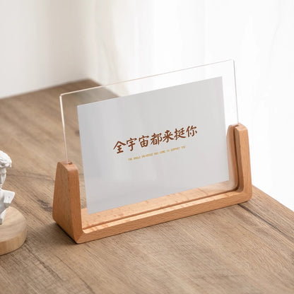 Acrylic U-Frame Photo Display Stand — Handcrafted 6-Inch Desk Ornament