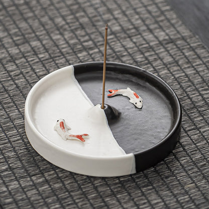 Ceramic Incense Holder & Tray — Artisan Agarwood Sandalwood Burner