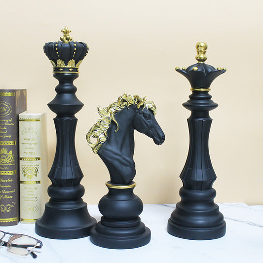 Black & White Chess Resin Ornament — Creative Home & Window Decor