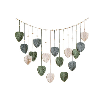 Bohemian Woven Leaf Tapestry — Nordic Handmade Wall Art