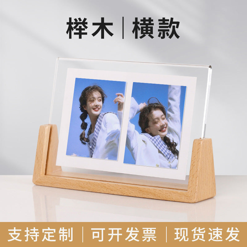 Acrylic U-Frame Photo Display Stand — Handcrafted 6-Inch Desk Ornament