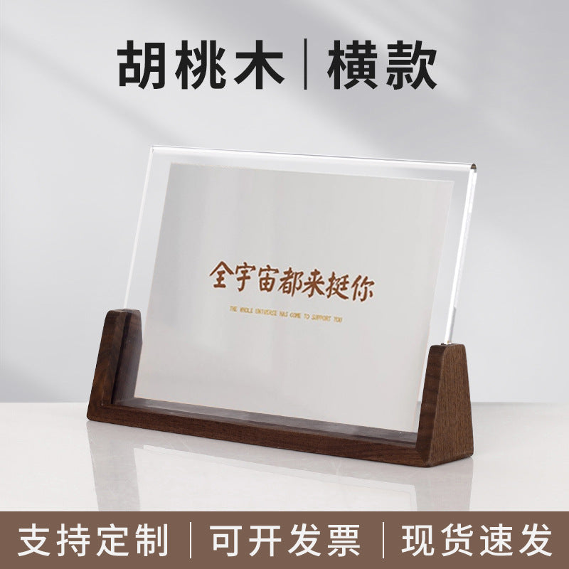 Acrylic U-Frame Photo Display Stand — Handcrafted 6-Inch Desk Ornament