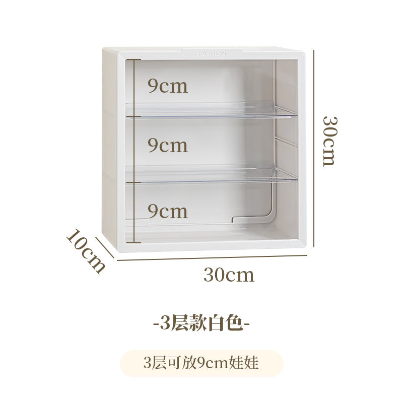 Labubu Doll Display Cabinet — Wall-Mounted Transparent Vinyl Figure Box