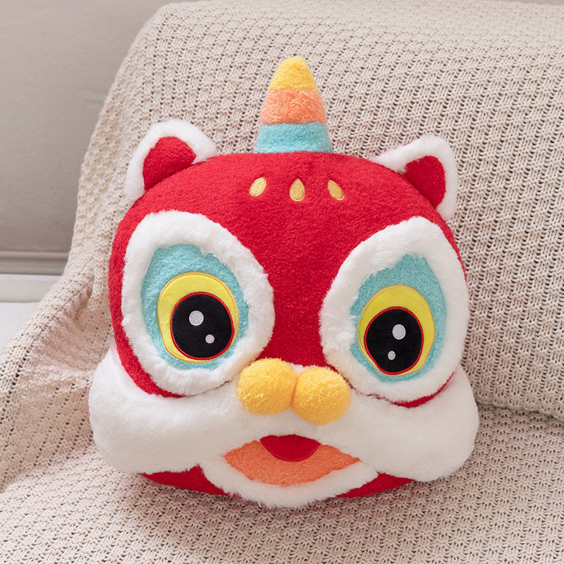 Lucky Lion Plush Pillow — Festive Home Sofa Ornament & Gift