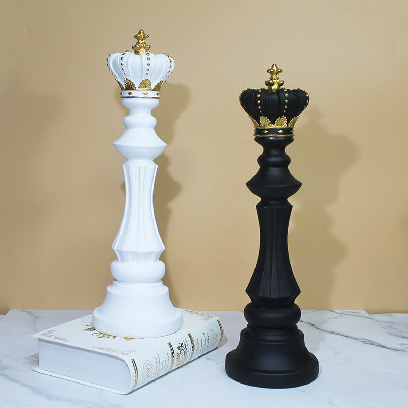 Black & White Chess Resin Ornament — Creative Home & Window Decor