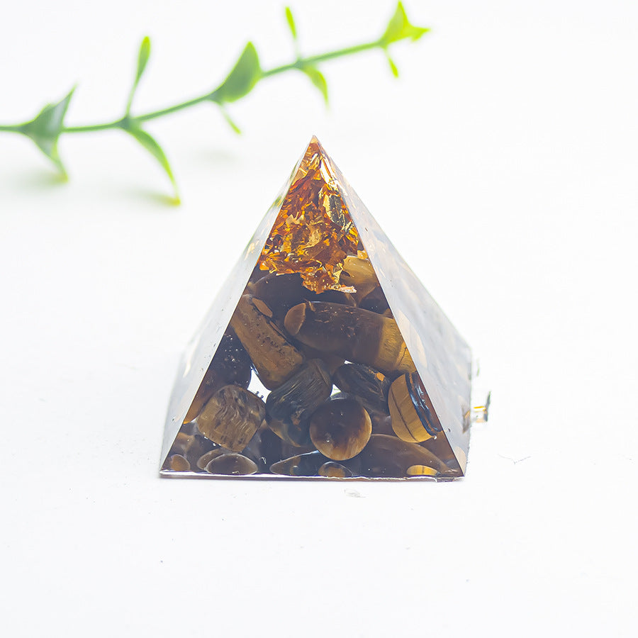 Natural Crystal Pyramid Ornament — Raw Ore Desk & Office Decor