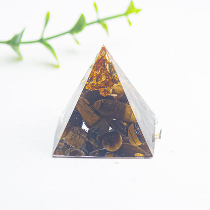 Natural Crystal Pyramid Ornament — Raw Ore Desk & Office Decor