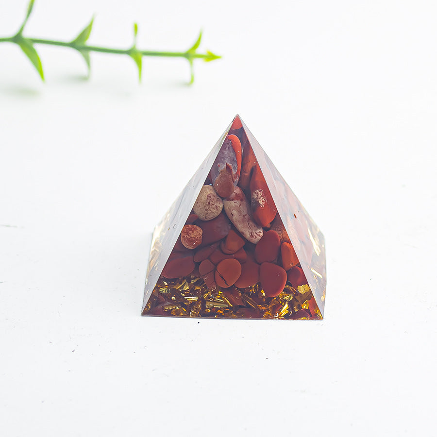 Natural Crystal Pyramid Ornament — Raw Ore Desk & Office Decor