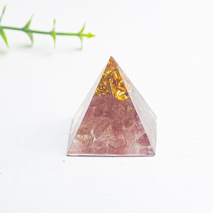Natural Crystal Pyramid Ornament — Raw Ore Desk & Office Decor