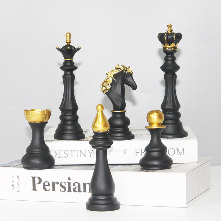 Black & White Chess Resin Ornament — Creative Home & Window Decor