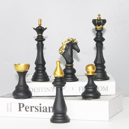 Black & White Chess Resin Ornament — Creative Home & Window Decor
