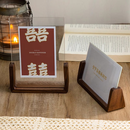 Acrylic U-Frame Photo Display Stand — Handcrafted 6-Inch Desk Ornament