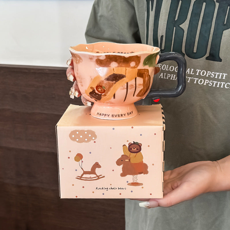 Artisan Ceramic Coffee Mug — Aesthetic Office & Home Breakfast Cup