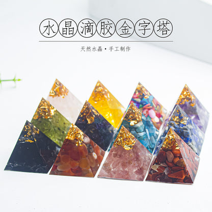 Natural Crystal Pyramid Ornament — Raw Ore Desk & Office Decor