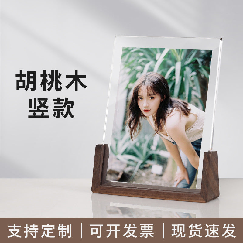 Acrylic U-Frame Photo Display Stand — Handcrafted 6-Inch Desk Ornament