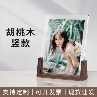 Acrylic U-Frame Photo Display Stand — Handcrafted 6-Inch Desk Ornament